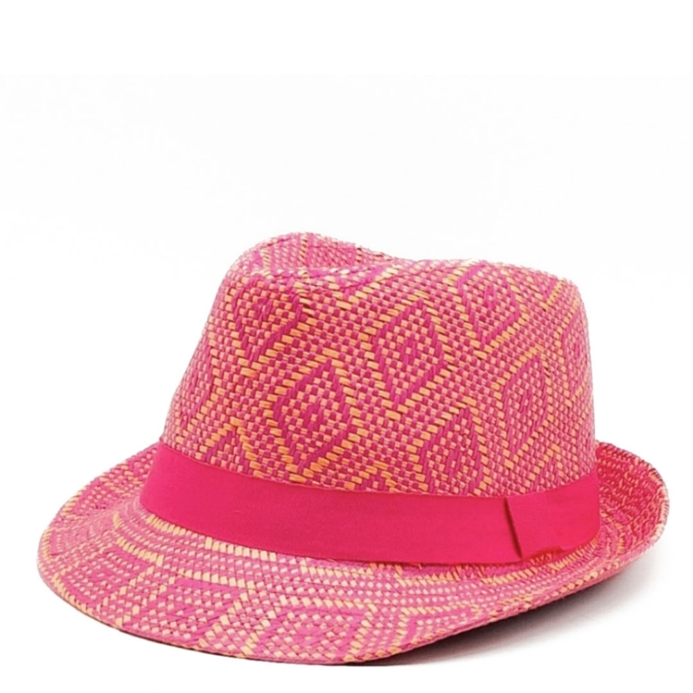 Pink Patterned Women's Fedora